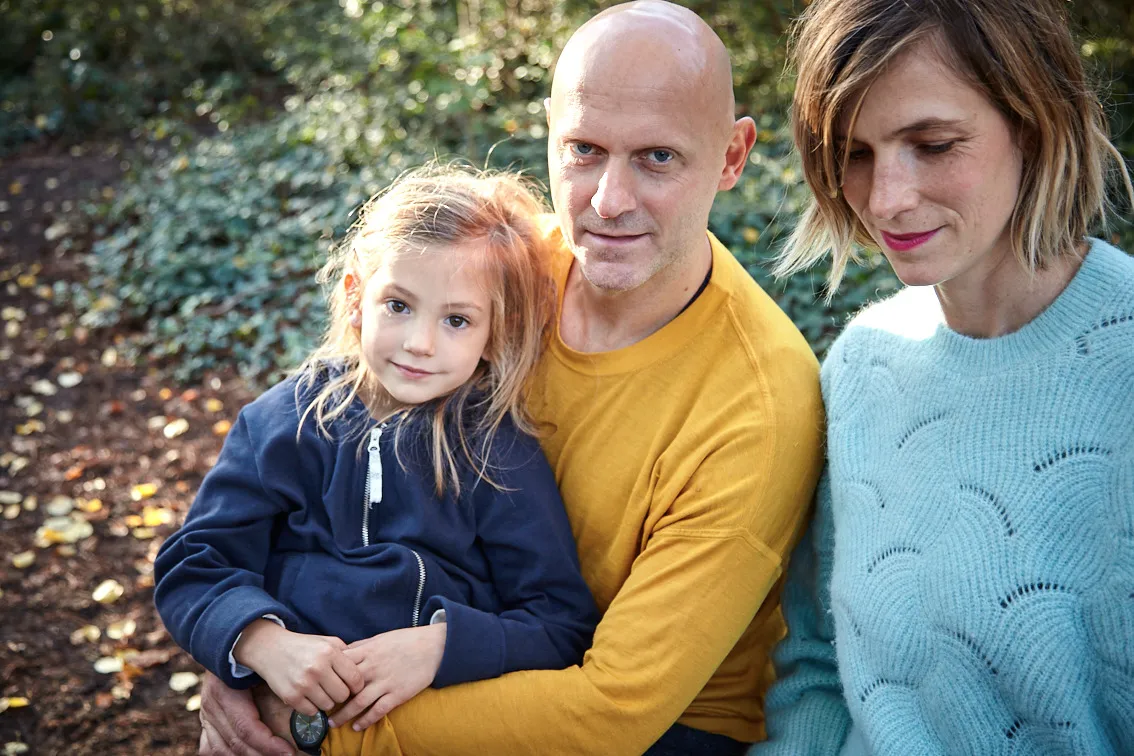 Family group portrait in a natural, candid style
